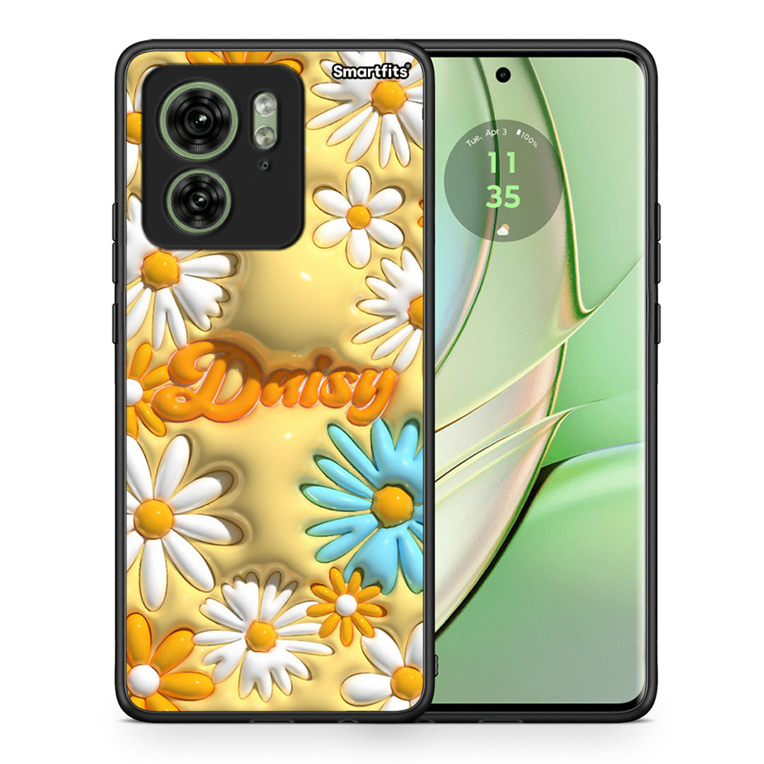 Θήκη Motorola Edge 40 5G Bubble Daisies από τη Smartfits με σχέδιο στο πίσω μέρος και μαύρο περίβλημα | Motorola Edge 40 5G Bubble Daisies case with colorful back and black bezels