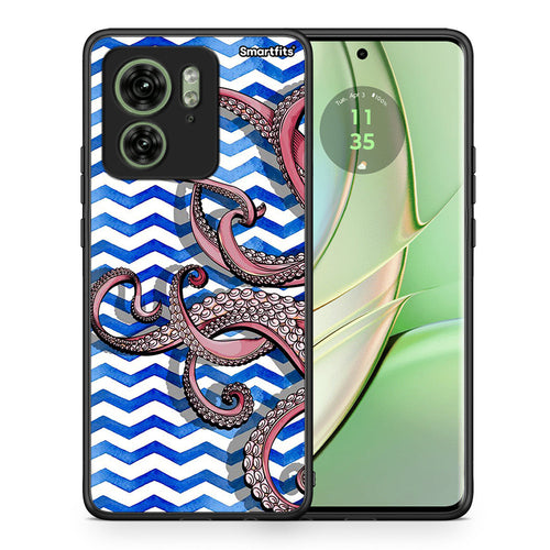 Θήκη Motorola Edge 40 5G Chevron Devilfish από τη Smartfits με σχέδιο στο πίσω μέρος και μαύρο περίβλημα | Motorola Edge 40 5G Chevron Devilfish case with colorful back and black bezels