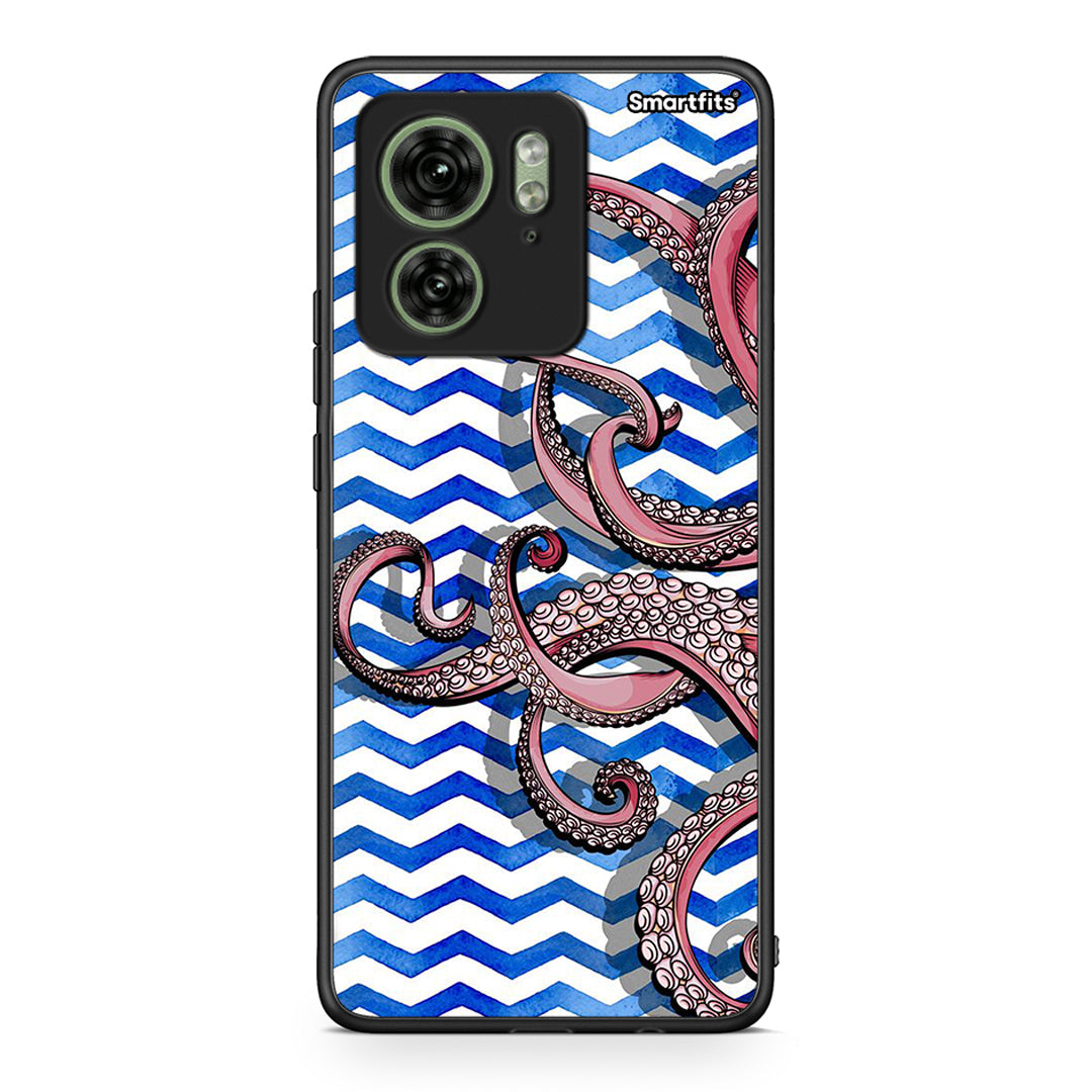 Motorola Edge 40 5G Chevron Devilfish θήκη από τη Smartfits με σχέδιο στο πίσω μέρος και μαύρο περίβλημα | Smartphone case with colorful back and black bezels by Smartfits