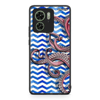 Motorola Edge 40 5G Chevron Devilfish θήκη από τη Smartfits με σχέδιο στο πίσω μέρος και μαύρο περίβλημα | Smartphone case with colorful back and black bezels by Smartfits