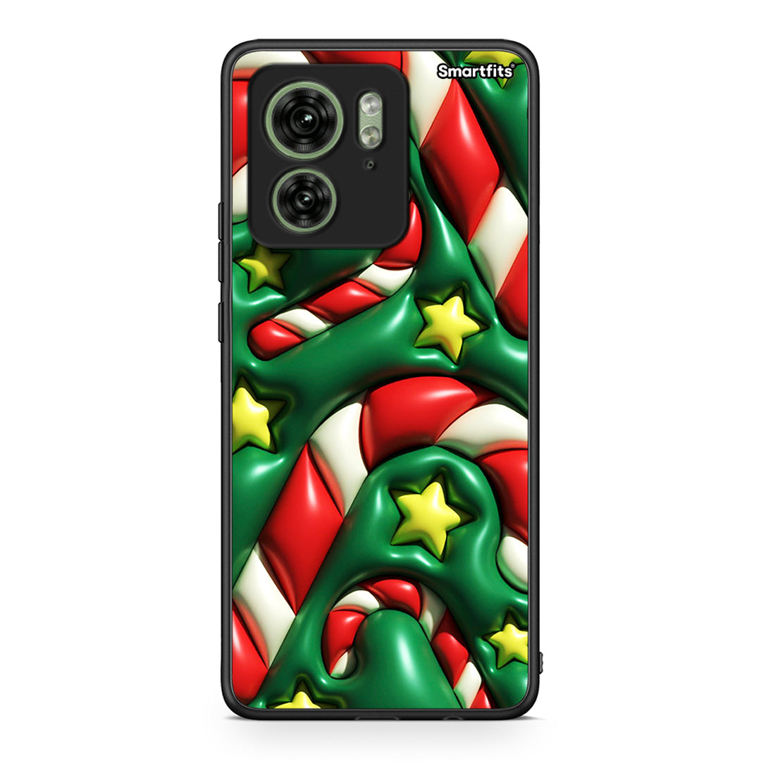 Motorola Edge 40 5G Christmas Bubbles θήκη από τη Smartfits με σχέδιο στο πίσω μέρος και μαύρο περίβλημα | Smartphone case with colorful back and black bezels by Smartfits