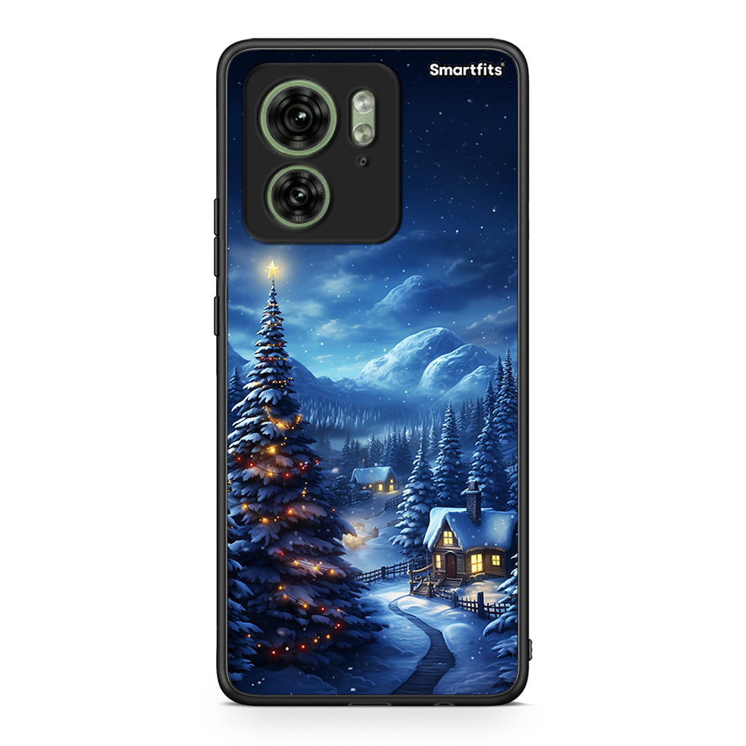 Motorola Edge 40 5G Christmas Scenery θήκη από τη Smartfits με σχέδιο στο πίσω μέρος και μαύρο περίβλημα | Smartphone case with colorful back and black bezels by Smartfits