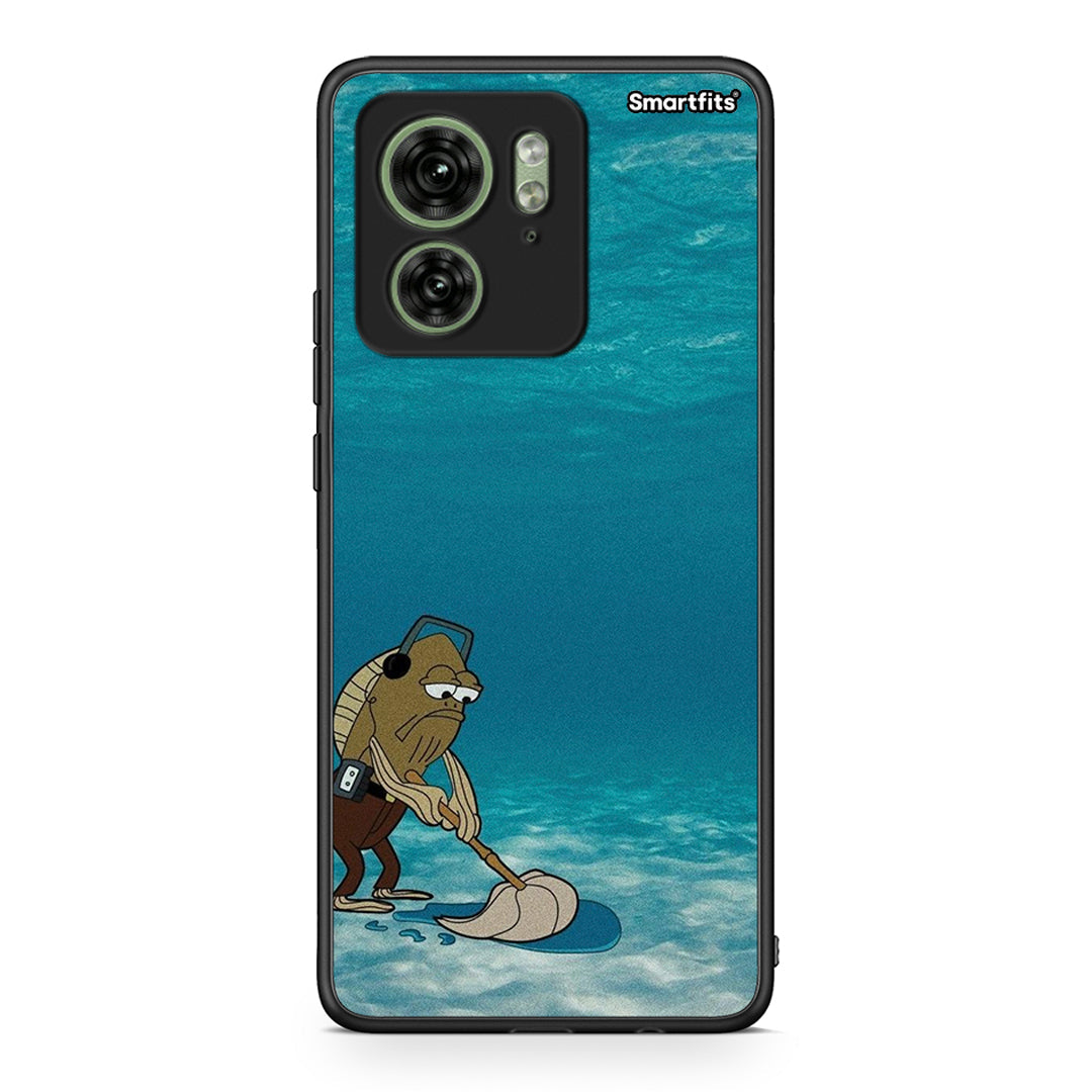 Motorola Edge 40 5G Clean The Ocean Θήκη από τη Smartfits με σχέδιο στο πίσω μέρος και μαύρο περίβλημα | Smartphone case with colorful back and black bezels by Smartfits