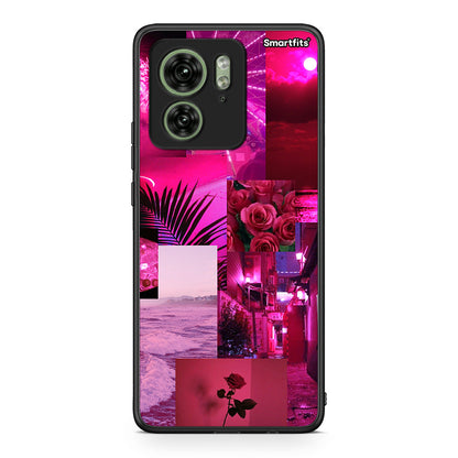 Motorola Edge 40 5G Collage Red Roses Θήκη Αγίου Βαλεντίνου από τη Smartfits με σχέδιο στο πίσω μέρος και μαύρο περίβλημα | Smartphone case with colorful back and black bezels by Smartfits