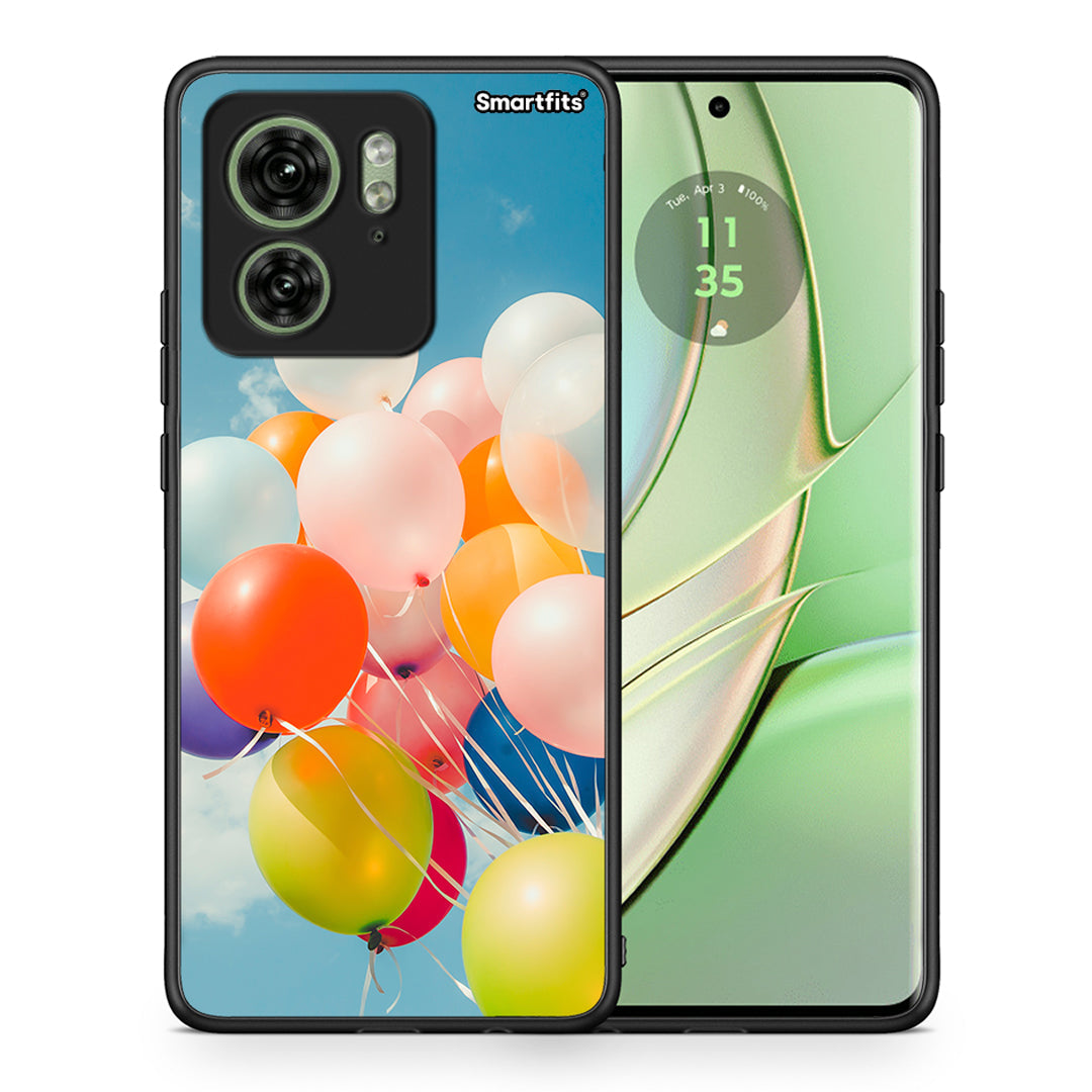 Θήκη Motorola Edge 40 5G Colorful Balloons από τη Smartfits με σχέδιο στο πίσω μέρος και μαύρο περίβλημα | Motorola Edge 40 5G Colorful Balloons case with colorful back and black bezels