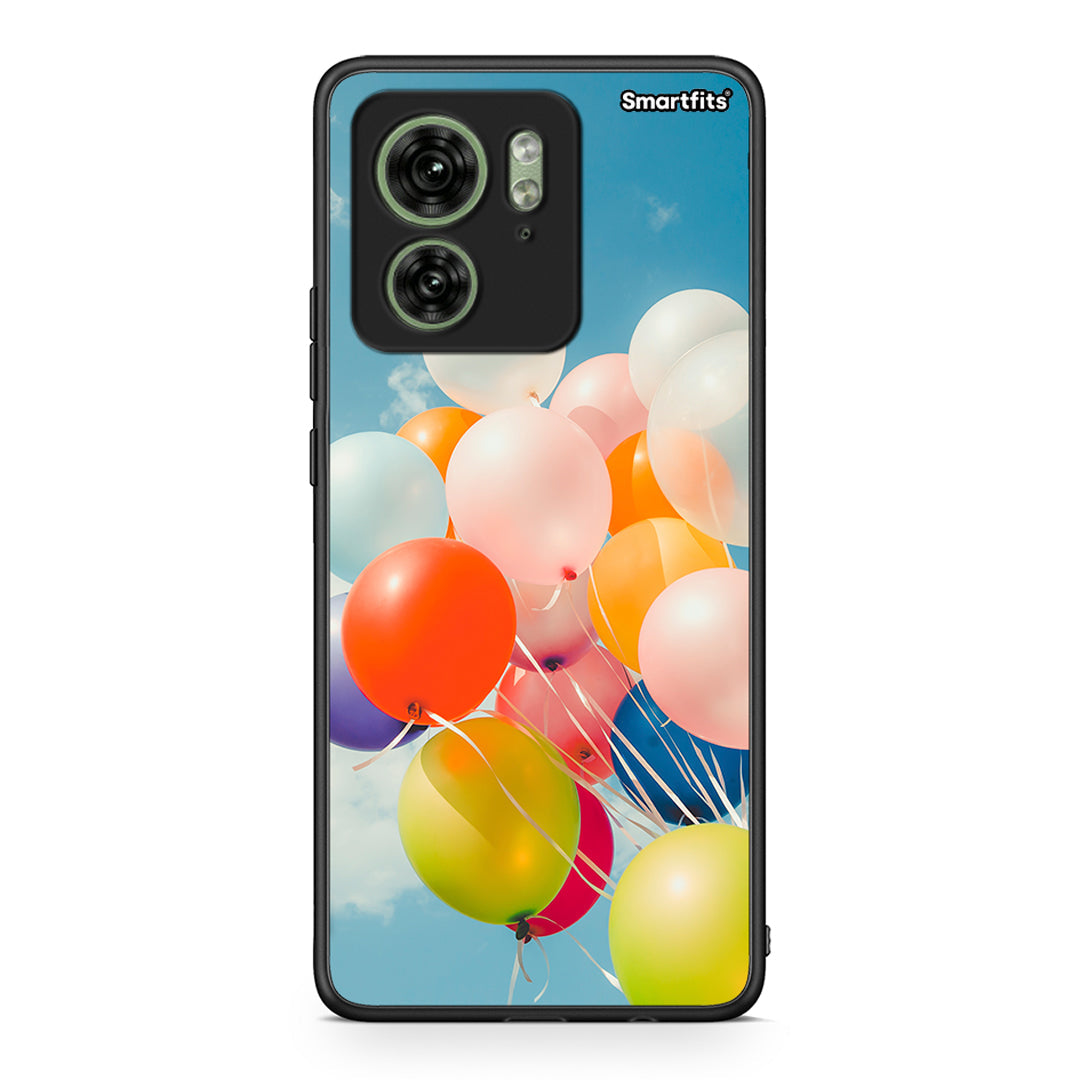 Motorola Edge 40 5G Colorful Balloons θήκη από τη Smartfits με σχέδιο στο πίσω μέρος και μαύρο περίβλημα | Smartphone case with colorful back and black bezels by Smartfits