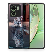 Thumbnail for Θήκη Motorola Edge 40 5G Tiger Cute από τη Smartfits με σχέδιο στο πίσω μέρος και μαύρο περίβλημα | Motorola Edge 40 5G Tiger Cute case with colorful back and black bezels