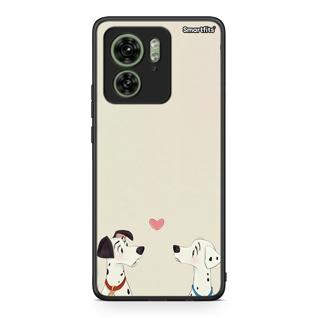 Motorola Edge 40 5G Dalmatians Love θήκη από τη Smartfits με σχέδιο στο πίσω μέρος και μαύρο περίβλημα | Smartphone case with colorful back and black bezels by Smartfits