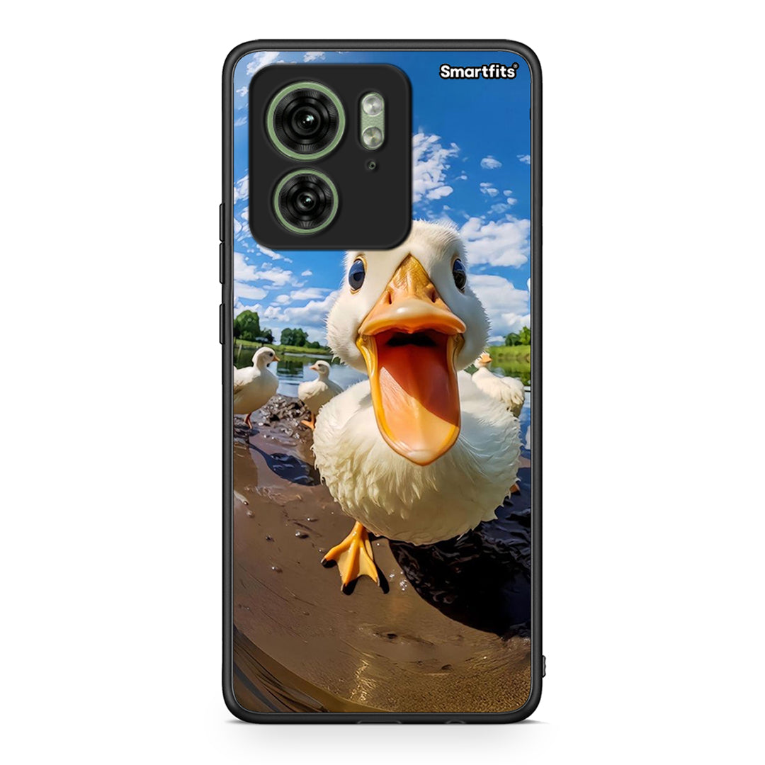 Motorola Edge 40 5G Duck Face θήκη από τη Smartfits με σχέδιο στο πίσω μέρος και μαύρο περίβλημα | Smartphone case with colorful back and black bezels by Smartfits