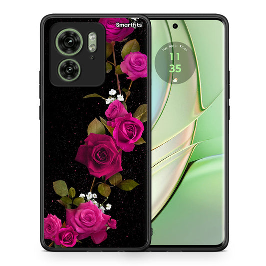 Θήκη Motorola Edge 40 5G Red Roses Flower από τη Smartfits με σχέδιο στο πίσω μέρος και μαύρο περίβλημα | Motorola Edge 40 5G Red Roses Flower case with colorful back and black bezels
