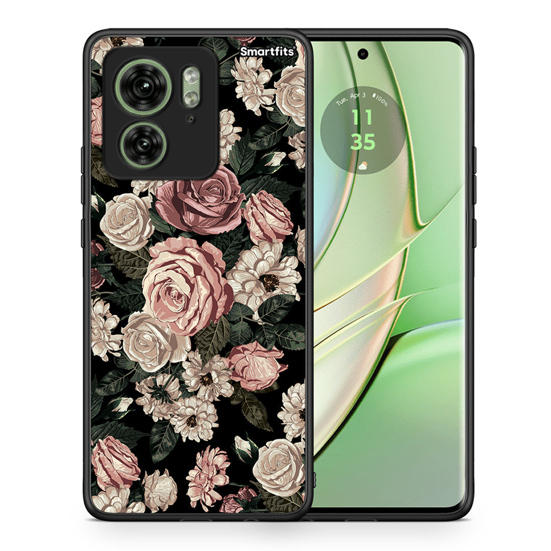 Θήκη Motorola Edge 40 5G Wild Roses Flower από τη Smartfits με σχέδιο στο πίσω μέρος και μαύρο περίβλημα | Motorola Edge 40 5G Wild Roses Flower case with colorful back and black bezels