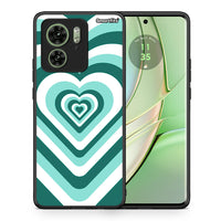 Thumbnail for Θήκη Motorola Edge 40 5G Green Hearts από τη Smartfits με σχέδιο στο πίσω μέρος και μαύρο περίβλημα | Motorola Edge 40 5G Green Hearts case with colorful back and black bezels