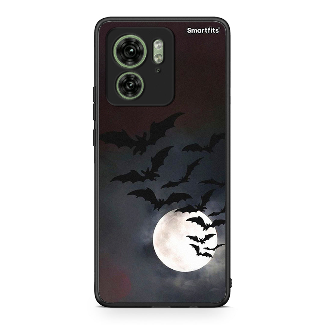 Motorola Edge 40 5G Halloween Bat Night Θήκη από τη Smartfits με σχέδιο στο πίσω μέρος και μαύρο περίβλημα | Smartphone case with colorful back and black bezels by Smartfits