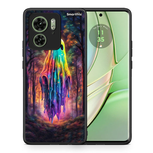 Θήκη Motorola Edge 40 5G Halloween Ghost από τη Smartfits με σχέδιο στο πίσω μέρος και μαύρο περίβλημα | Motorola Edge 40 5G Halloween Ghost case with colorful back and black bezels