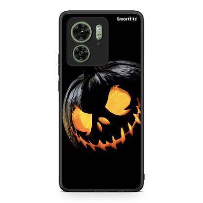 Motorola Edge 40 5G Halloween Scary Pumpkin Θήκη από τη Smartfits με σχέδιο στο πίσω μέρος και μαύρο περίβλημα | Smartphone case with colorful back and black bezels by Smartfits