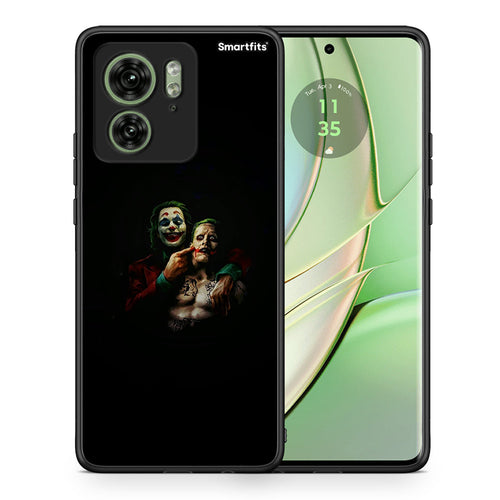 Θήκη Motorola Edge 40 5G Clown Hero από τη Smartfits με σχέδιο στο πίσω μέρος και μαύρο περίβλημα | Motorola Edge 40 5G Clown Hero case with colorful back and black bezels