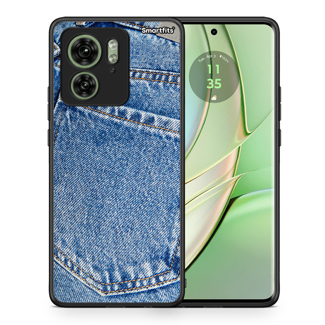 Θήκη Motorola Edge 40 5G Jeans Pocket από τη Smartfits με σχέδιο στο πίσω μέρος και μαύρο περίβλημα | Motorola Edge 40 5G Jeans Pocket case with colorful back and black bezels