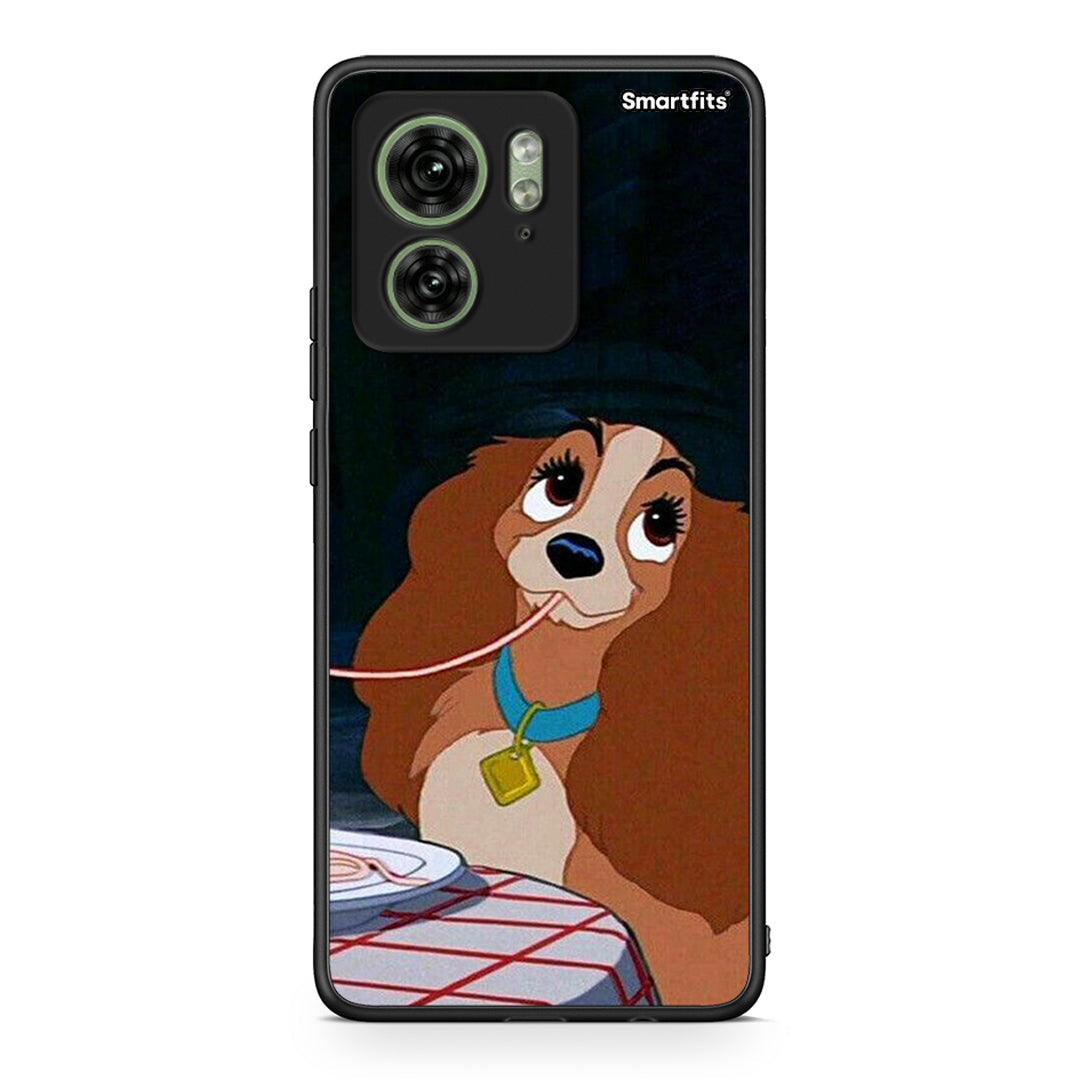 Motorola Edge 40 5G Lady And Tramp 2 Θήκη Αγίου Βαλεντίνου από τη Smartfits με σχέδιο στο πίσω μέρος και μαύρο περίβλημα | Smartphone case with colorful back and black bezels by Smartfits
