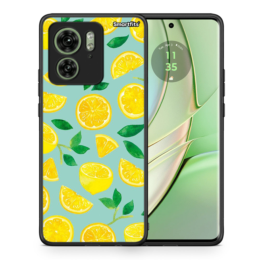 Θήκη Motorola Edge 40 5G Lemons από τη Smartfits με σχέδιο στο πίσω μέρος και μαύρο περίβλημα | Motorola Edge 40 5G Lemons case with colorful back and black bezels