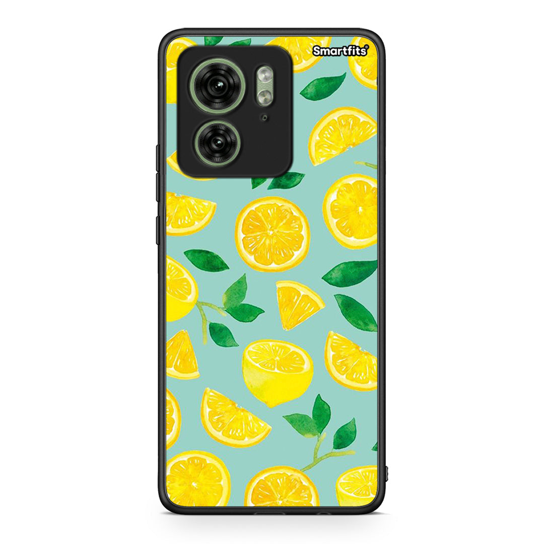 Motorola Edge 40 5G Lemons θήκη από τη Smartfits με σχέδιο στο πίσω μέρος και μαύρο περίβλημα | Smartphone case with colorful back and black bezels by Smartfits