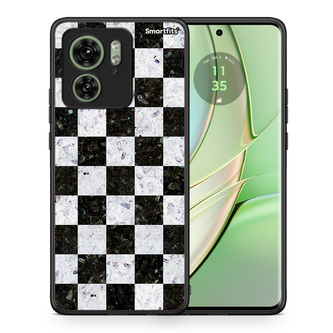 Θήκη Motorola Edge 40 5G Square Geometric Marble από τη Smartfits με σχέδιο στο πίσω μέρος και μαύρο περίβλημα | Motorola Edge 40 5G Square Geometric Marble case with colorful back and black bezels