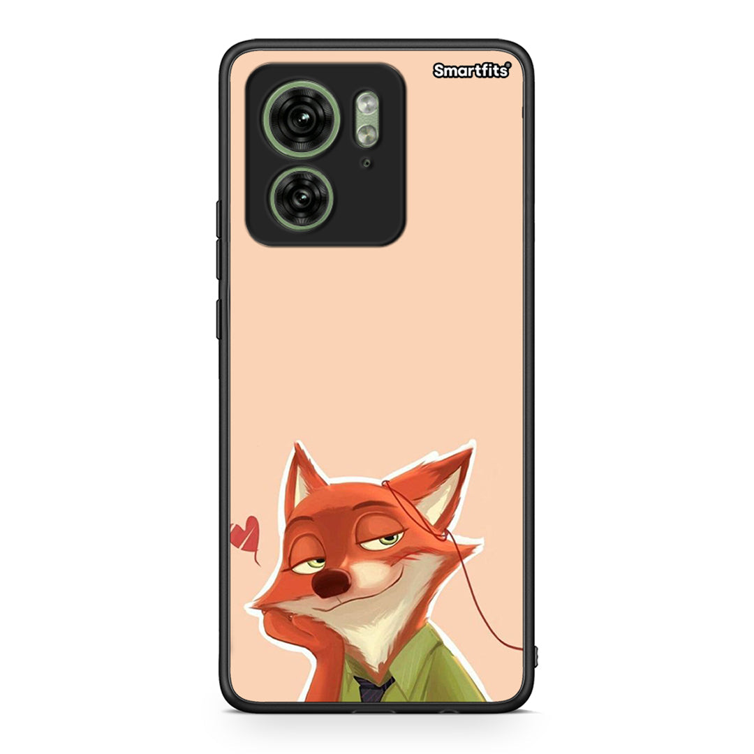 Motorola Edge 40 5G Nick Wilde And Judy Hopps Love 1 θήκη από τη Smartfits με σχέδιο στο πίσω μέρος και μαύρο περίβλημα | Smartphone case with colorful back and black bezels by Smartfits