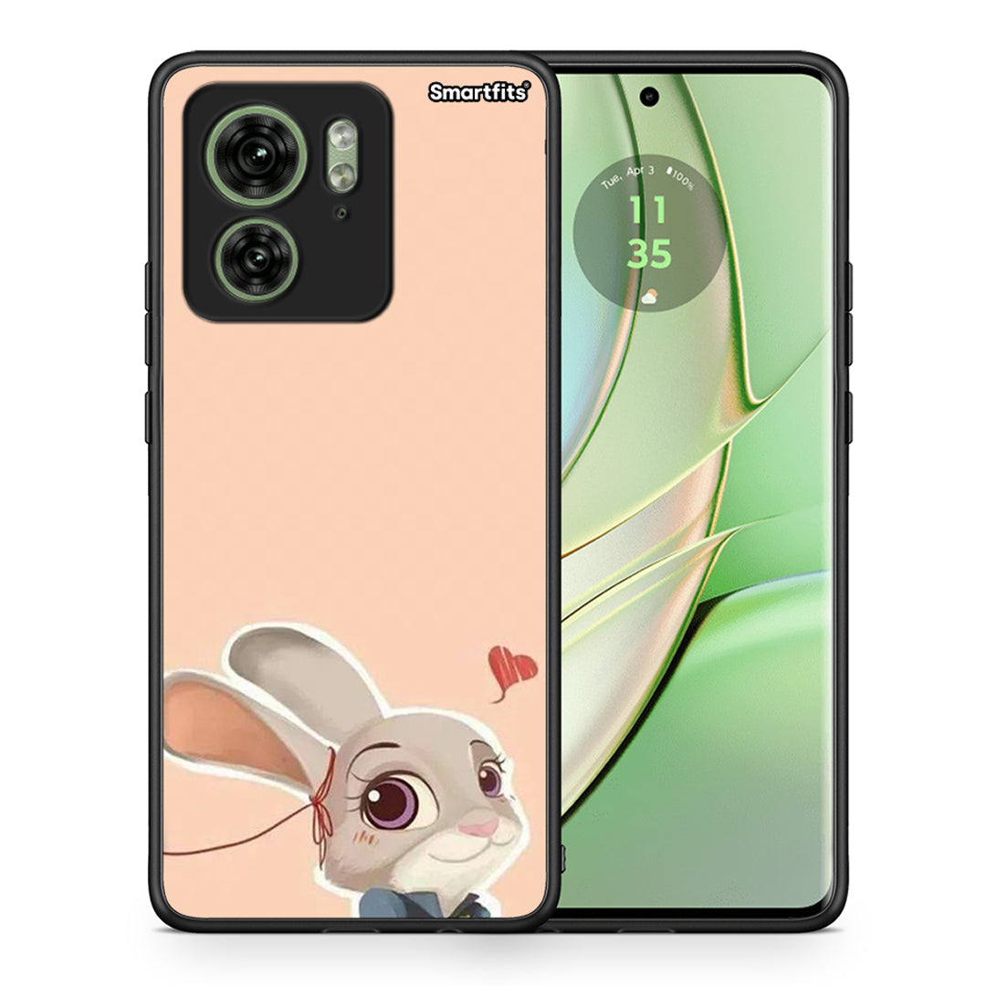 Θήκη Motorola Edge 40 5G Nick Wilde And Judy Hopps Love 2 από τη Smartfits με σχέδιο στο πίσω μέρος και μαύρο περίβλημα | Motorola Edge 40 5G Nick Wilde And Judy Hopps Love 2 case with colorful back and black bezels