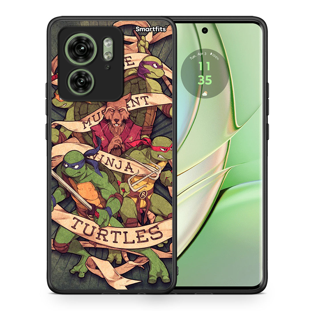 Θήκη Motorola Edge 40 5G Ninja Turtles από τη Smartfits με σχέδιο στο πίσω μέρος και μαύρο περίβλημα | Motorola Edge 40 5G Ninja Turtles case with colorful back and black bezels