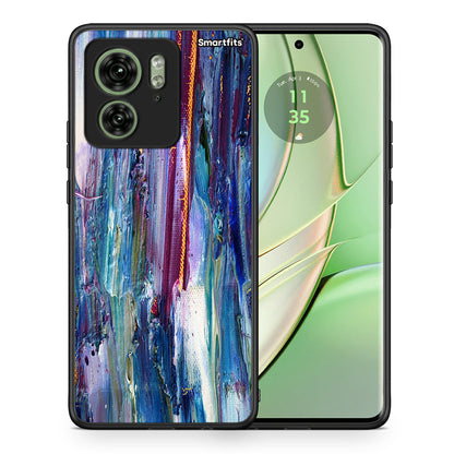 Θήκη Motorola Edge 40 5G Winter Paint από τη Smartfits με σχέδιο στο πίσω μέρος και μαύρο περίβλημα | Motorola Edge 40 5G Winter Paint case with colorful back and black bezels