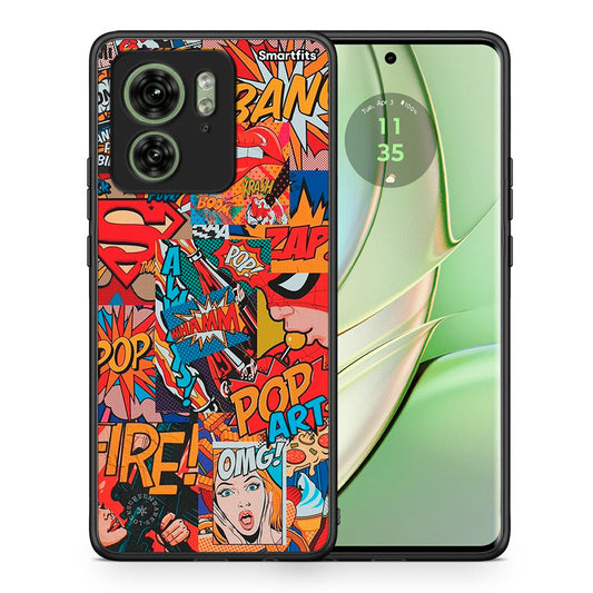 Θήκη Motorola Edge 40 5G PopArt OMG από τη Smartfits με σχέδιο στο πίσω μέρος και μαύρο περίβλημα | Motorola Edge 40 5G PopArt OMG case with colorful back and black bezels