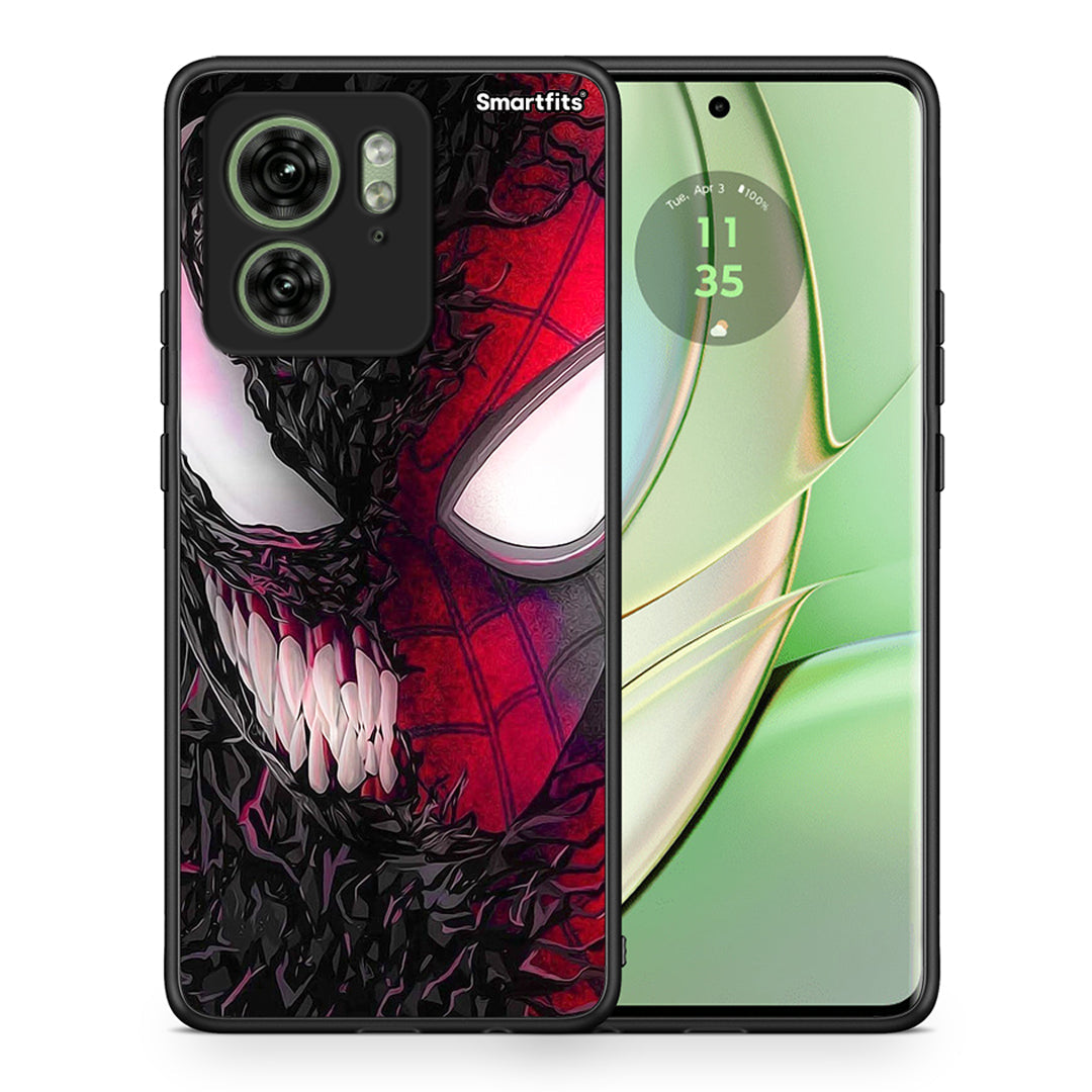 Θήκη Motorola Edge 40 5G SpiderVenom PopArt από τη Smartfits με σχέδιο στο πίσω μέρος και μαύρο περίβλημα | Motorola Edge 40 5G SpiderVenom PopArt case with colorful back and black bezels