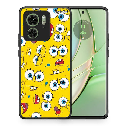 Θήκη Motorola Edge 40 5G Sponge PopArt από τη Smartfits με σχέδιο στο πίσω μέρος και μαύρο περίβλημα | Motorola Edge 40 5G Sponge PopArt case with colorful back and black bezels