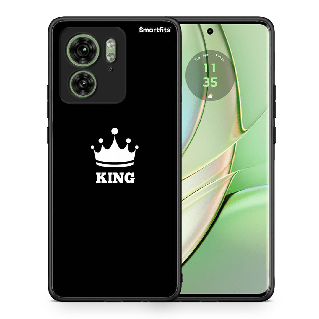 Θήκη Motorola Edge 40 5G King Valentine από τη Smartfits με σχέδιο στο πίσω μέρος και μαύρο περίβλημα | Motorola Edge 40 5G King Valentine case with colorful back and black bezels
