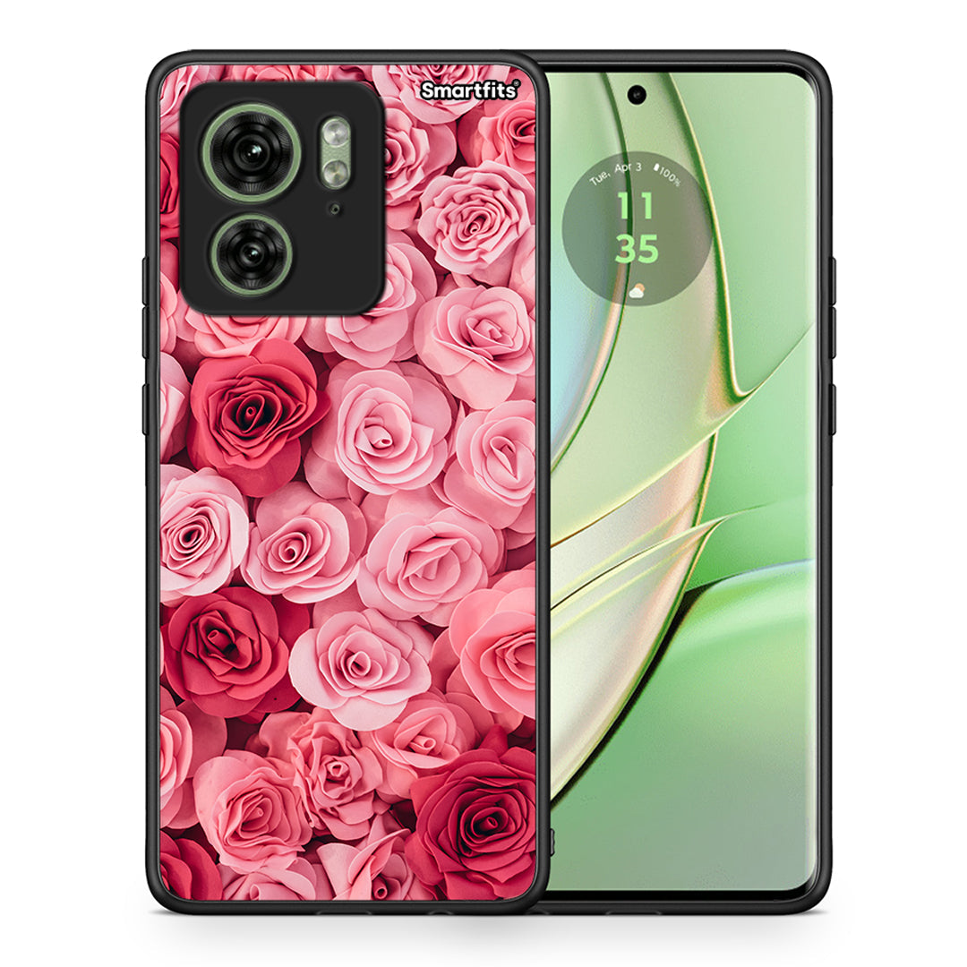 Θήκη Motorola Edge 40 5G RoseGarden Valentine από τη Smartfits με σχέδιο στο πίσω μέρος και μαύρο περίβλημα | Motorola Edge 40 5G RoseGarden Valentine case with colorful back and black bezels