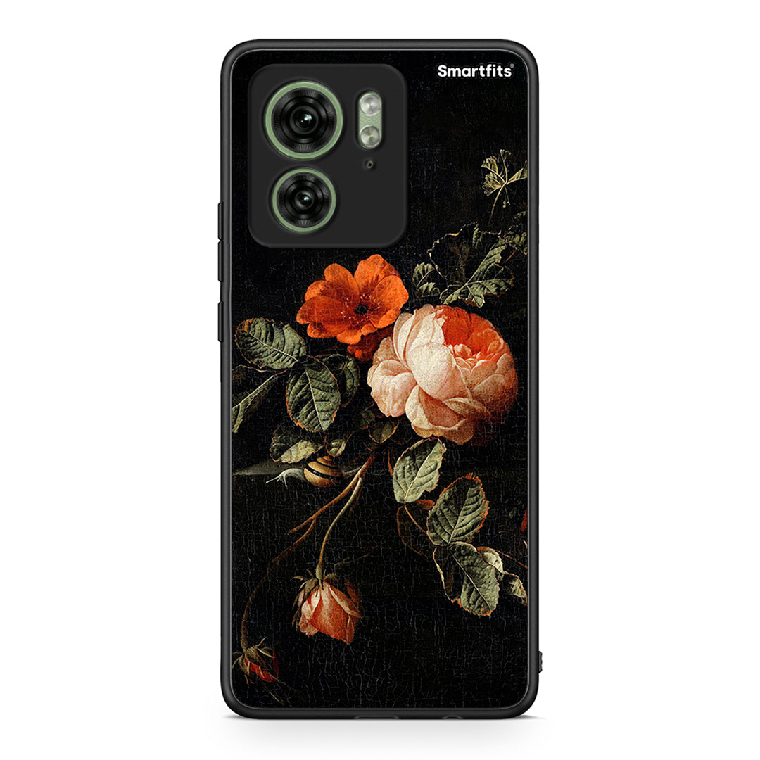 Motorola Edge 40 5G Vintage Roses θήκη από τη Smartfits με σχέδιο στο πίσω μέρος και μαύρο περίβλημα | Smartphone case with colorful back and black bezels by Smartfits