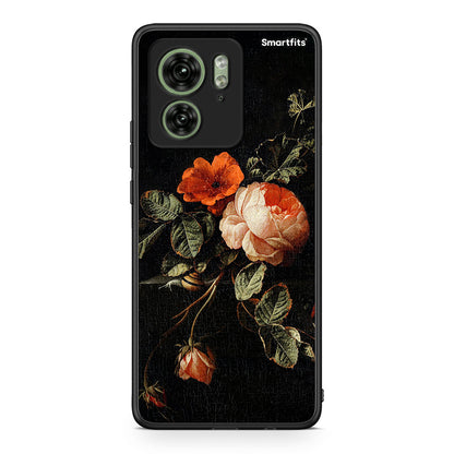 Motorola Edge 40 5G Vintage Roses θήκη από τη Smartfits με σχέδιο στο πίσω μέρος και μαύρο περίβλημα | Smartphone case with colorful back and black bezels by Smartfits