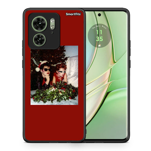 Θήκη Motorola Edge 40 5G Waiting For Xmas από τη Smartfits με σχέδιο στο πίσω μέρος και μαύρο περίβλημα | Motorola Edge 40 5G Waiting For Xmas case with colorful back and black bezels