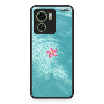 Motorola Edge 40 5G Water Flower Θήκη από τη Smartfits με σχέδιο στο πίσω μέρος και μαύρο περίβλημα | Smartphone case with colorful back and black bezels by Smartfits