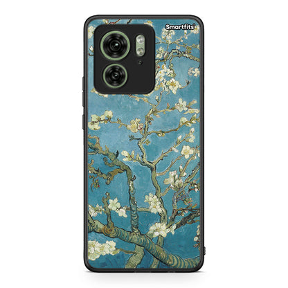 Motorola Edge 40 5G White Blossoms θήκη από τη Smartfits με σχέδιο στο πίσω μέρος και μαύρο περίβλημα | Smartphone case with colorful back and black bezels by Smartfits