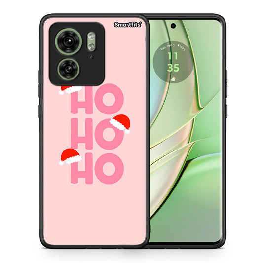 Θήκη Motorola Edge 40 5G Xmas Ho Ho Ho από τη Smartfits με σχέδιο στο πίσω μέρος και μαύρο περίβλημα | Motorola Edge 40 5G Xmas Ho Ho Ho case with colorful back and black bezels