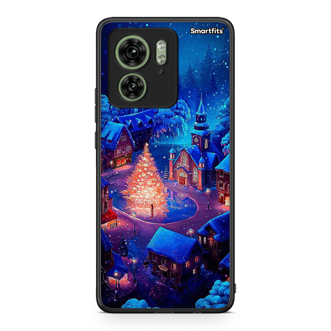 Motorola Edge 40 5G Xmas Village θήκη από τη Smartfits με σχέδιο στο πίσω μέρος και μαύρο περίβλημα | Smartphone case with colorful back and black bezels by Smartfits