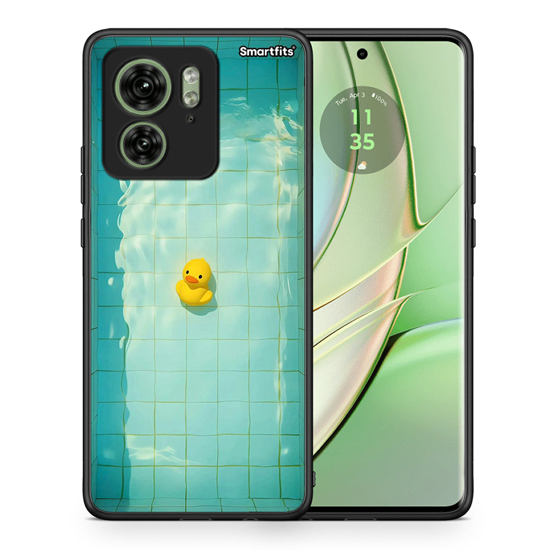 Θήκη Motorola Edge 40 5G Yellow Duck από τη Smartfits με σχέδιο στο πίσω μέρος και μαύρο περίβλημα | Motorola Edge 40 5G Yellow Duck case with colorful back and black bezels