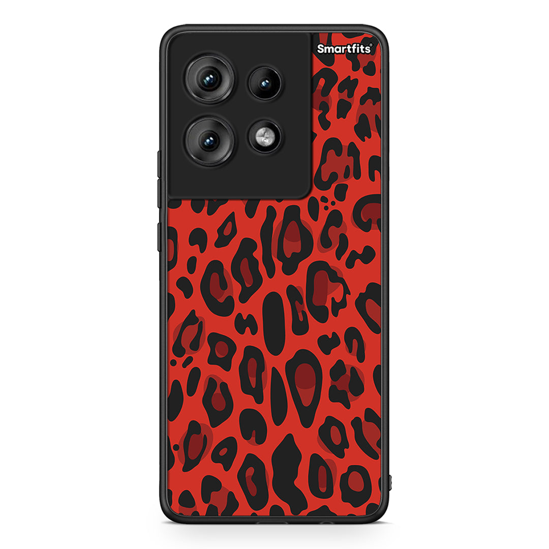 4 - Motorola Edge 50 Red Leopard Animal case, cover, bumper