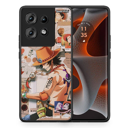 Θήκη Motorola Edge 50 Anime Collage από τη Smartfits με σχέδιο στο πίσω μέρος και μαύρο περίβλημα | Motorola Edge 50 Anime Collage case with colorful back and black bezels