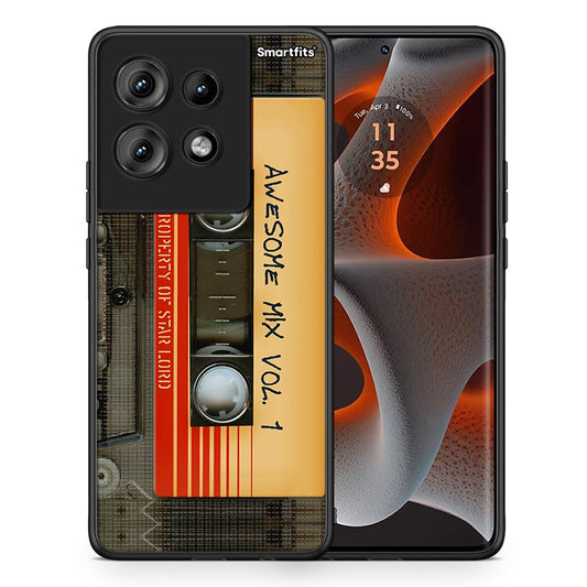 Θήκη Motorola Edge 50 Awesome Mix από τη Smartfits με σχέδιο στο πίσω μέρος και μαύρο περίβλημα | Motorola Edge 50 Awesome Mix case with colorful back and black bezels