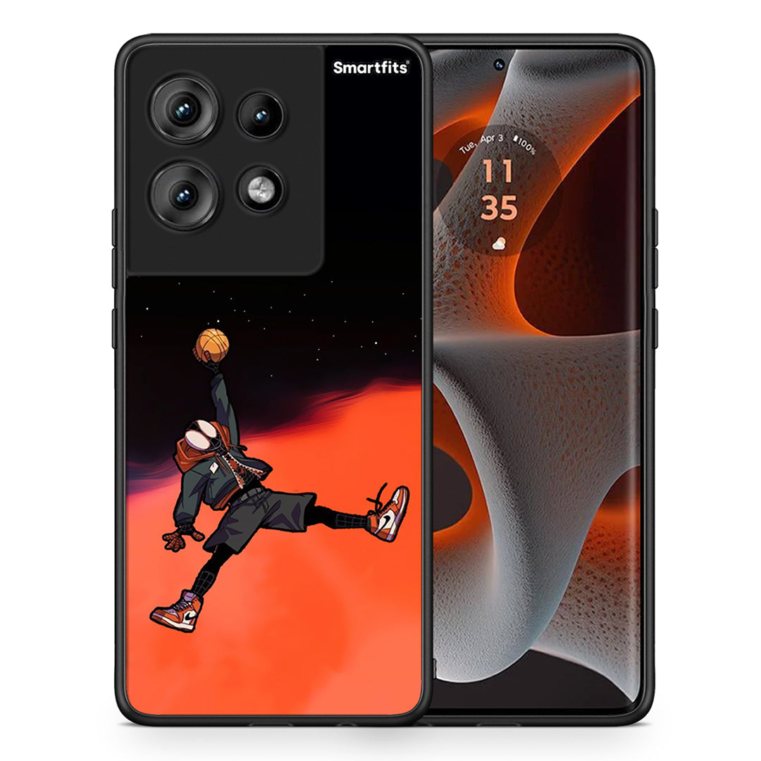 Θήκη Motorola Edge 50 Basketball Hero από τη Smartfits με σχέδιο στο πίσω μέρος και μαύρο περίβλημα | Motorola Edge 50 Basketball Hero case with colorful back and black bezels
