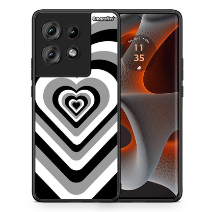 Θήκη Motorola Edge 50 Black Hearts από τη Smartfits με σχέδιο στο πίσω μέρος και μαύρο περίβλημα | Motorola Edge 50 Black Hearts case with colorful back and black bezels
