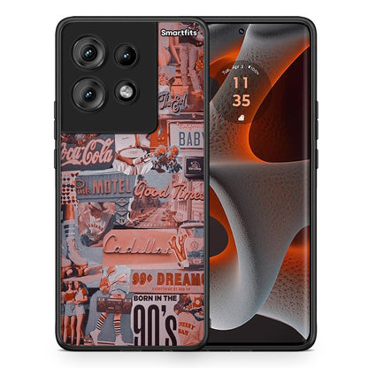 Θήκη Motorola Edge 50 Born In 90s από τη Smartfits με σχέδιο στο πίσω μέρος και μαύρο περίβλημα | Motorola Edge 50 Born In 90s case with colorful back and black bezels