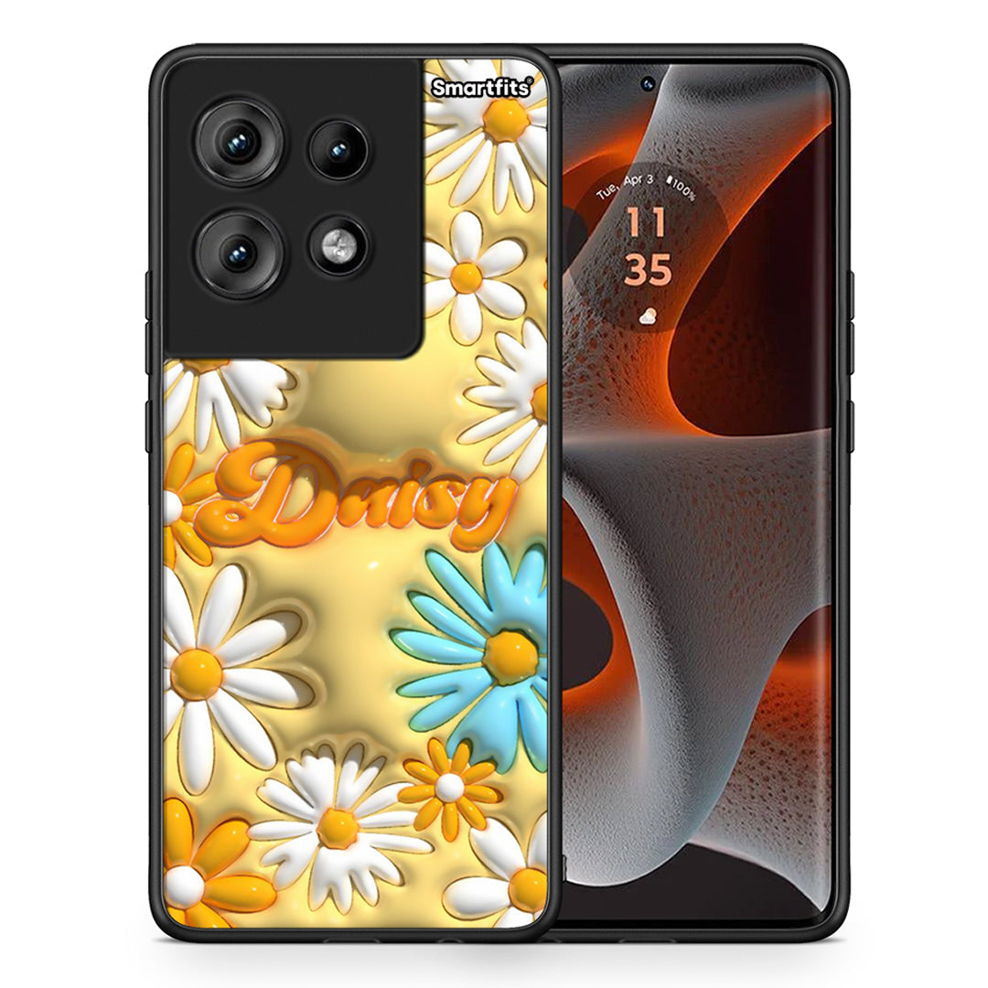 Θήκη Motorola Edge 50 Bubble Daisies από τη Smartfits με σχέδιο στο πίσω μέρος και μαύρο περίβλημα | Motorola Edge 50 Bubble Daisies case with colorful back and black bezels