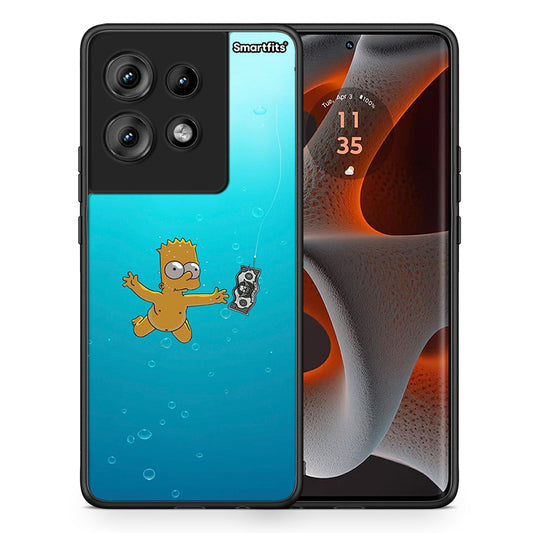 Θήκη Motorola Edge 50 Chasing Money από τη Smartfits με σχέδιο στο πίσω μέρος και μαύρο περίβλημα | Motorola Edge 50 Chasing Money case with colorful back and black bezels